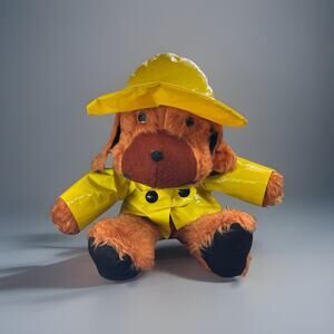 32" Huge Vintage Made in USA Paddington's Dog Friend? Yellow rain coat